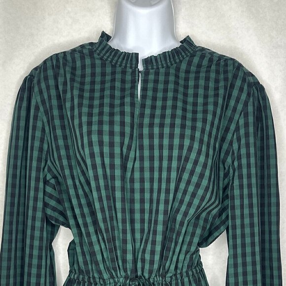 NWOT Draper James RSVP Long Sleeve Tiered Green & Black Plaid Dress Size - XXL - Picture 5 of 16